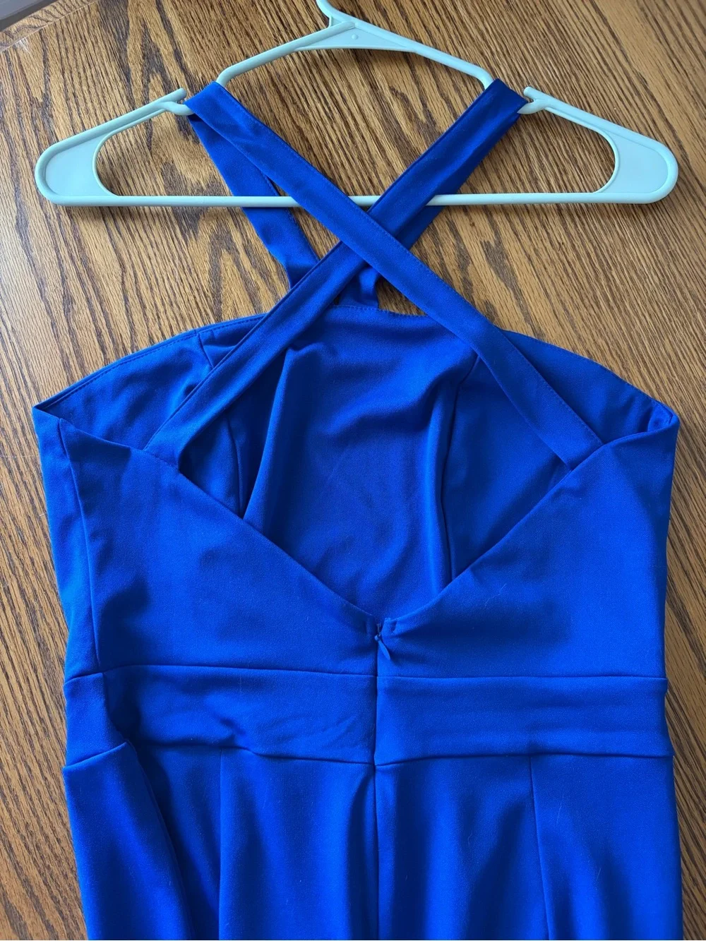 Halter Electric Blue Jumpsuit